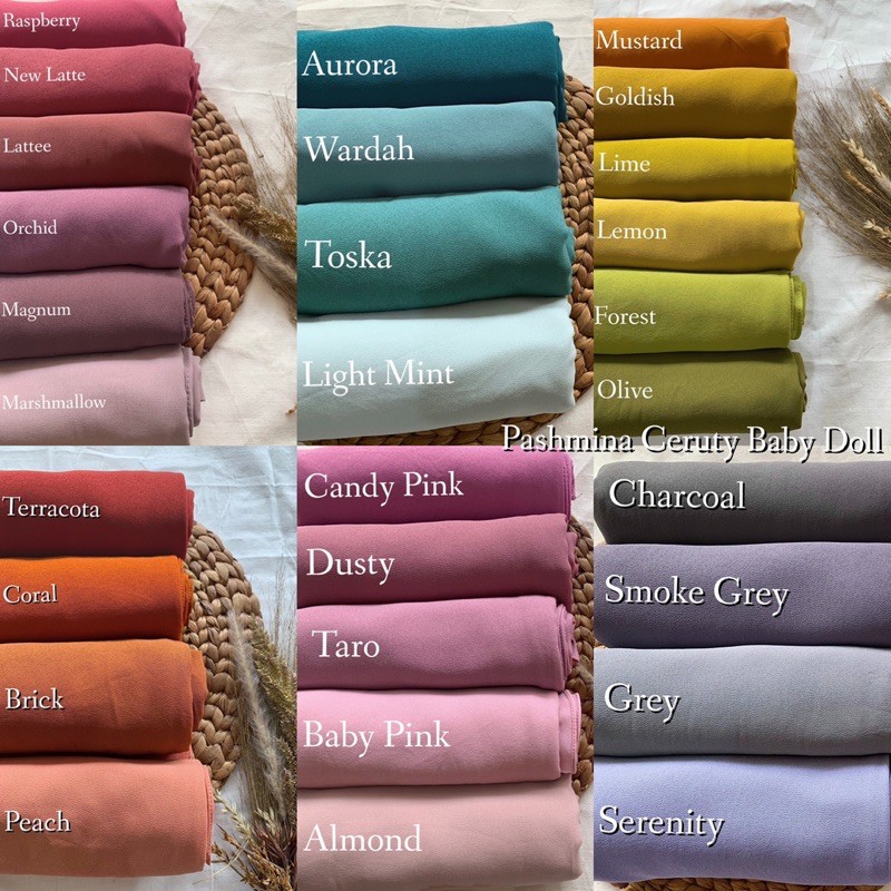 Pashmina Inner 2in1 Bolak Balik Ceruty Baby Doll