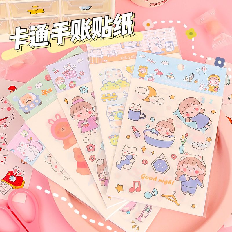 PAOPAO Stiker Aesthetic Decoratif Planner Journal Scrapbook Korea Cute Happy