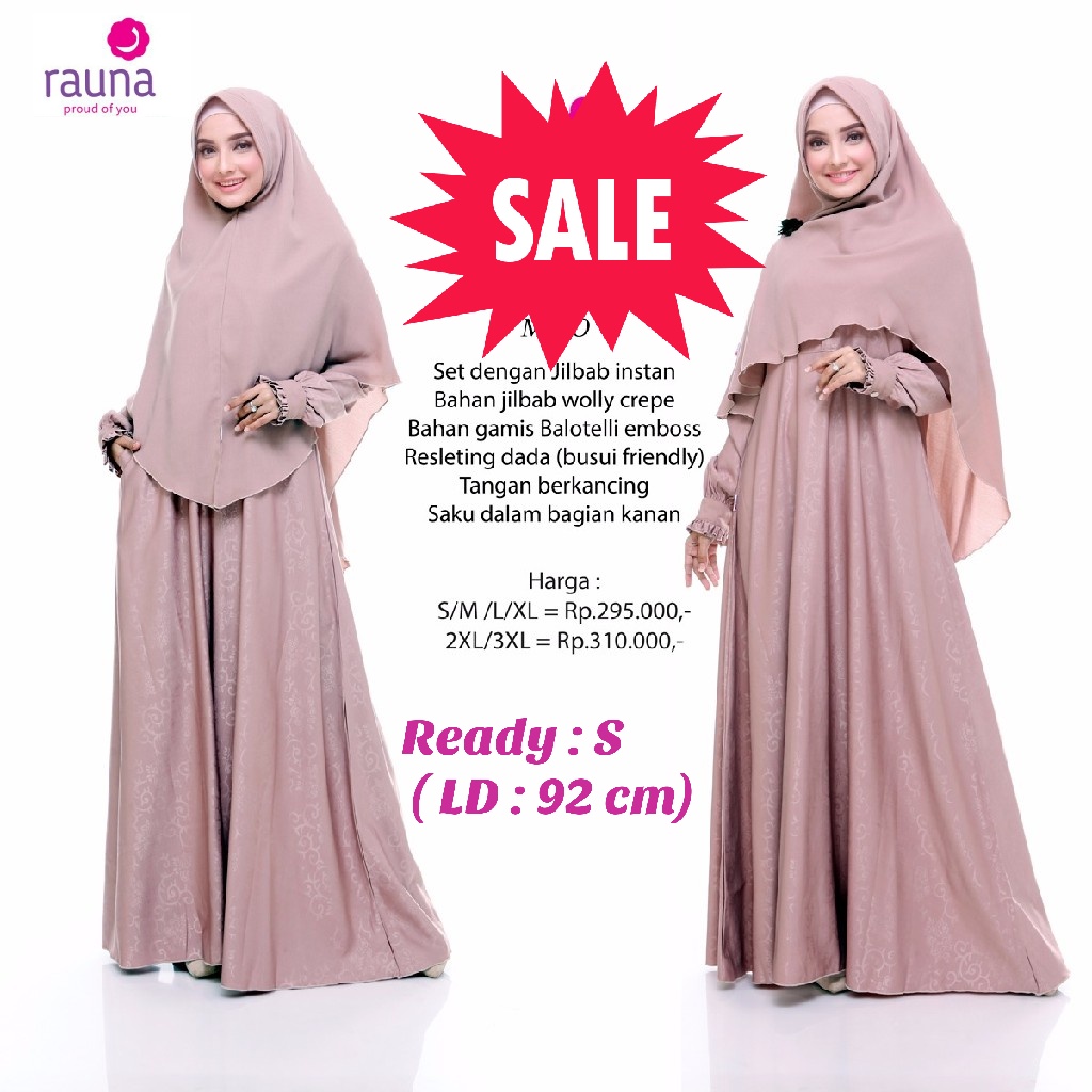 SALE Gamis Wanita Syar'i / Rauna RK-78 Milo / Fashion Muslim / FREE Jilbab Tali