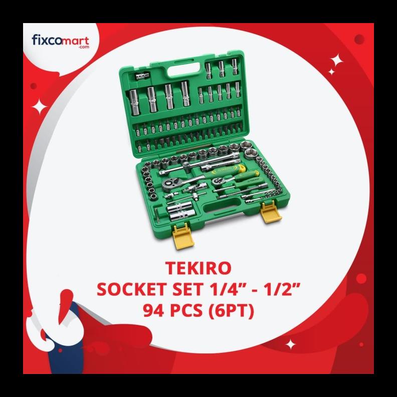 Sale Tekiro Socket Set 1/4-1/2 Inch 94 Pcs 6Pt / Tekiro Sock Set 94 Pcs