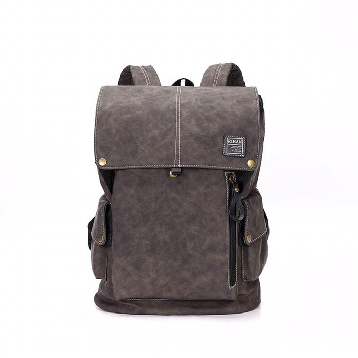 Tas Ransel Kulit Pria Kuliah Travel Men’s Leather Backpack RIHAN