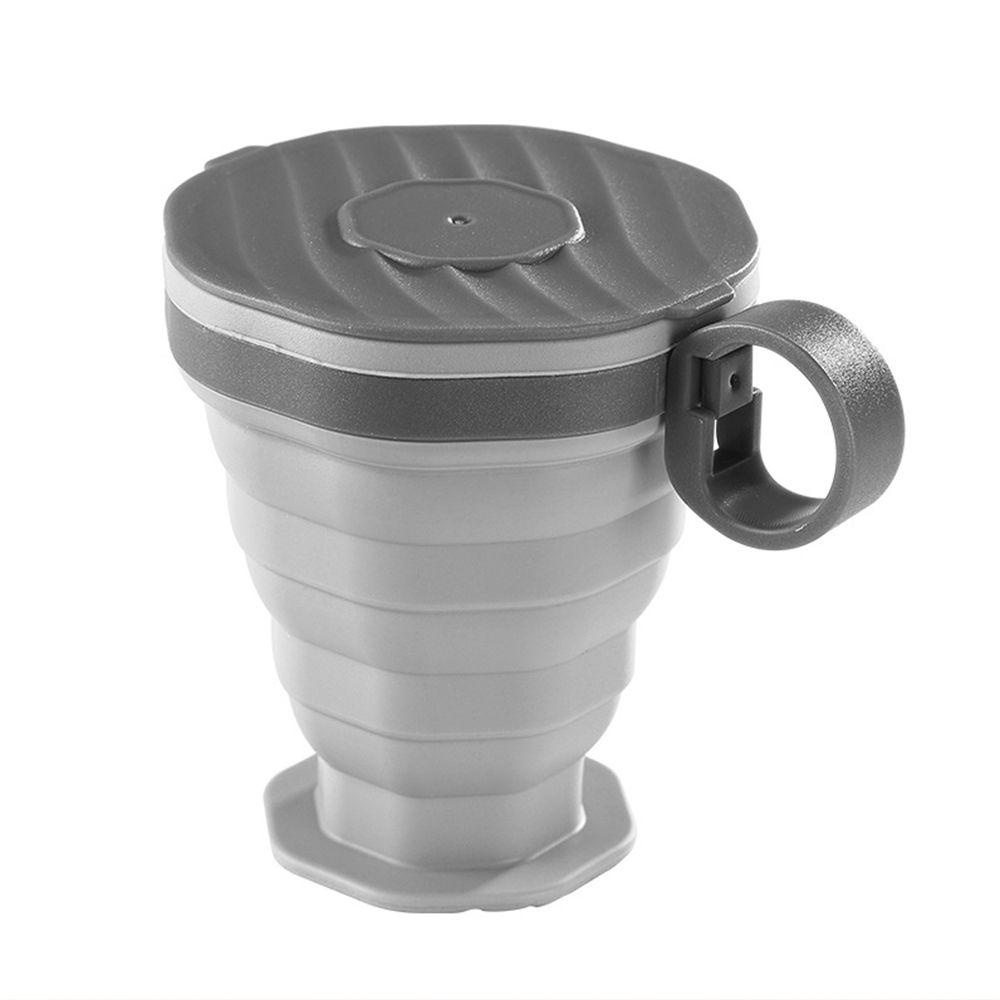 Solighter 220ml Collapsible Silicone Cup Perlengkapan Perjalanan Rumah Tangga Olahraga &amp; Luar Ruangan Mug Minum Lipat