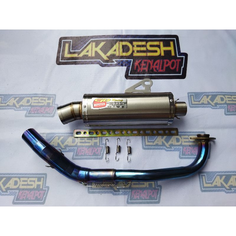 KNALPOT CLD MONSTER LEHER BLUEMOON (INLET 38/50) BEAT MIO VARIO AEROX SCOOPY NMAX PCX ADV LEXI DLL