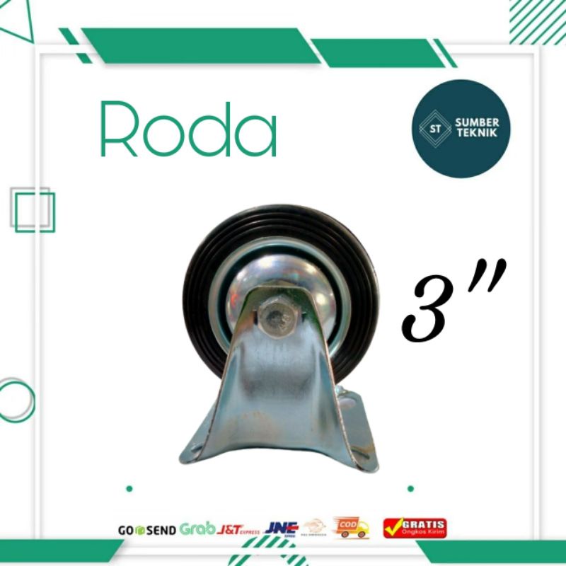Roda Karet Mati 3 Inch / Roda Karet 3 Inch