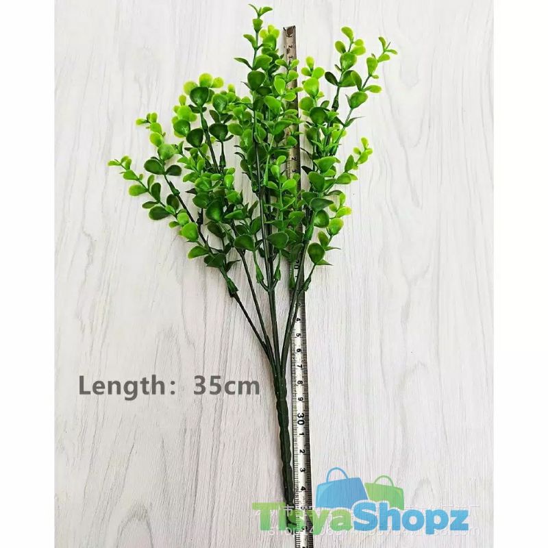 Daun Dollar Mini 7 Cabang / Daun Artificial Plastik [TANPA POT]