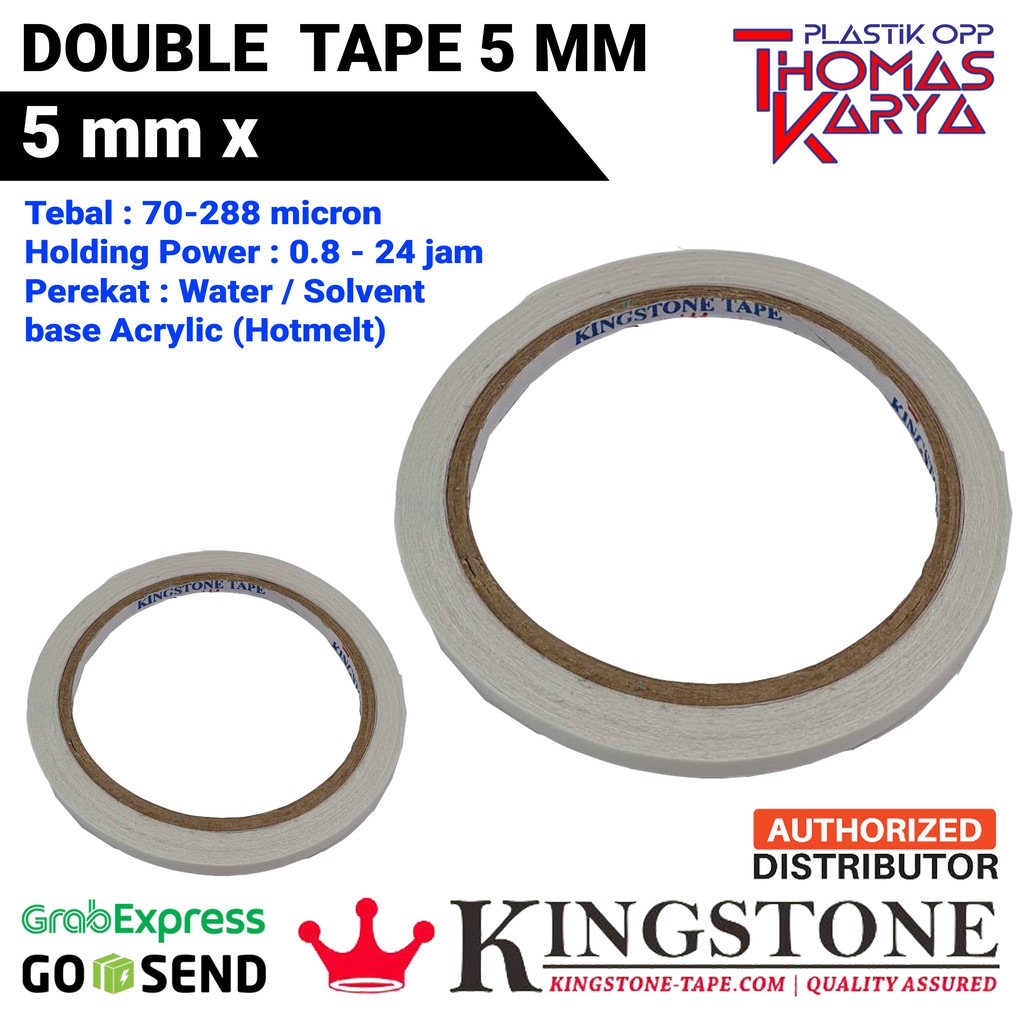 

KINGSTONE TAPE Double Tape 5mm Dobel Tip 5 mm Dabel Tip