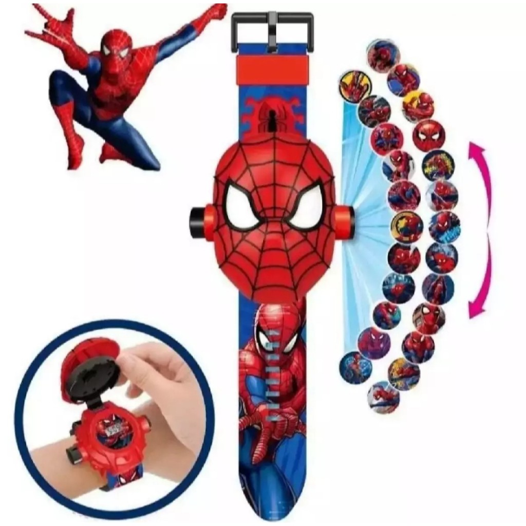 jam anak proyektor Spiderman jam karakter spiderman