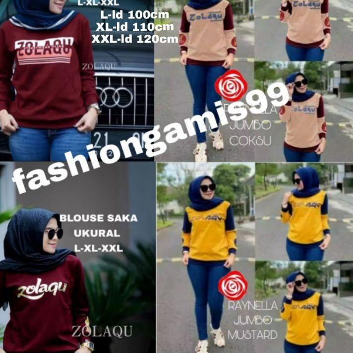 ❈ ✓BISA ✓BLOUSE ZOLAQU / L-XL-XXL / KAOS ATASAN ZOLAQU / BLOUSE RAYNELLA / SAKA / DONAYA ♜