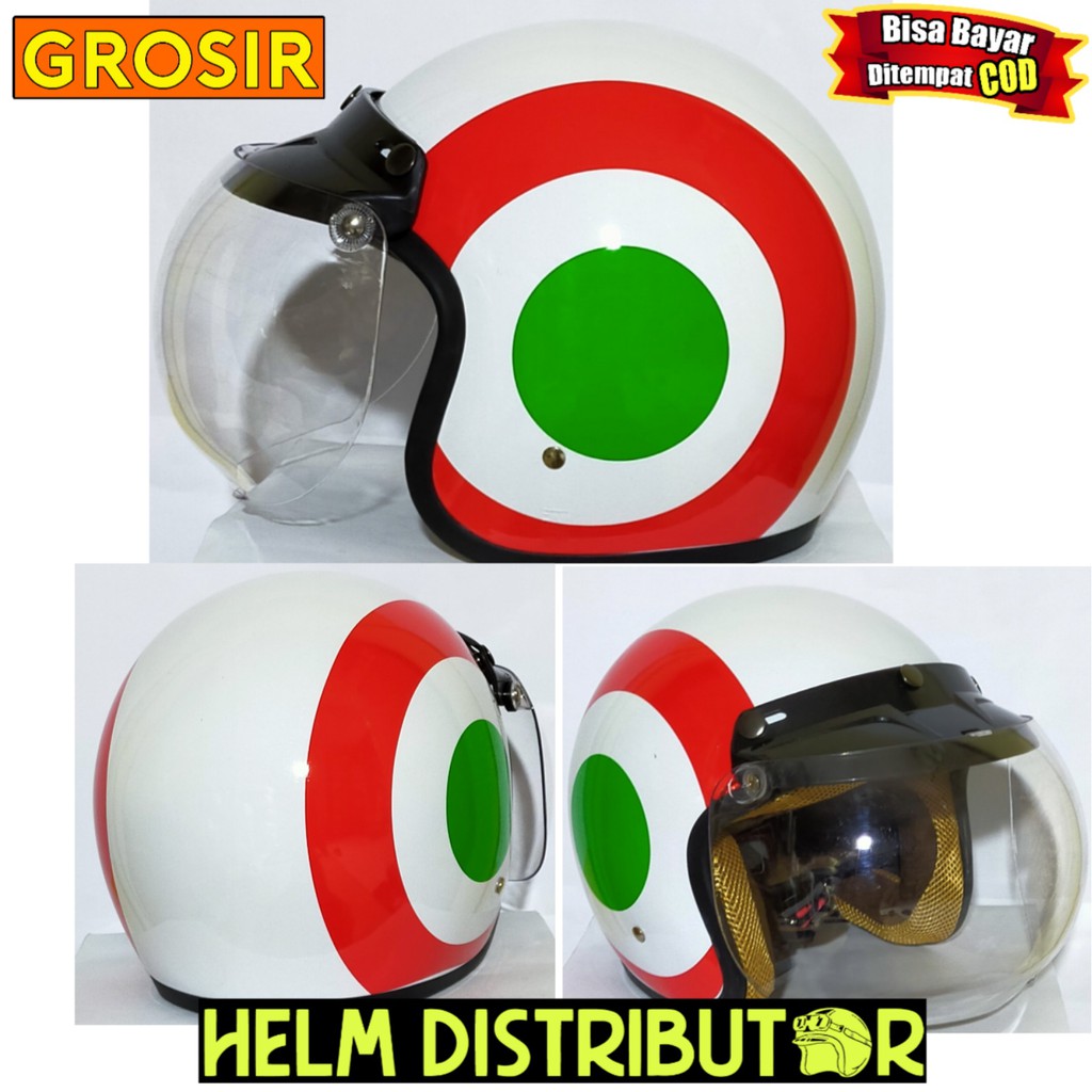 HELM BOGO  MOTIF ORIGINAL KACA CEMBUNG PRIA DAN WANITA COD