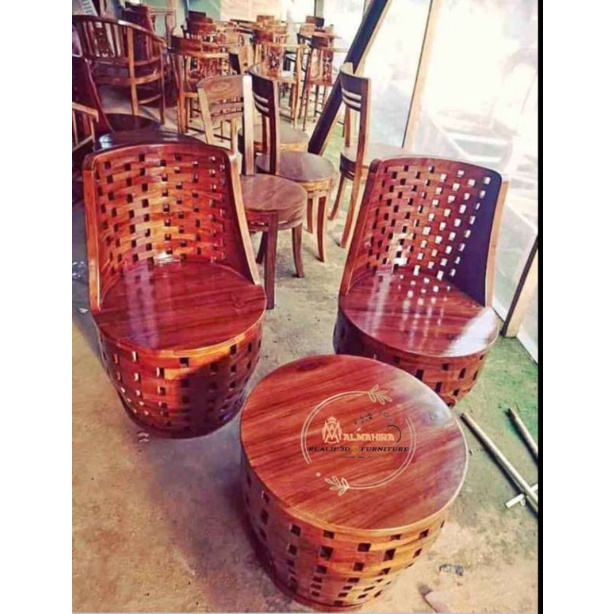 Kursi Teras Bata Unik Minimalis Full Jati