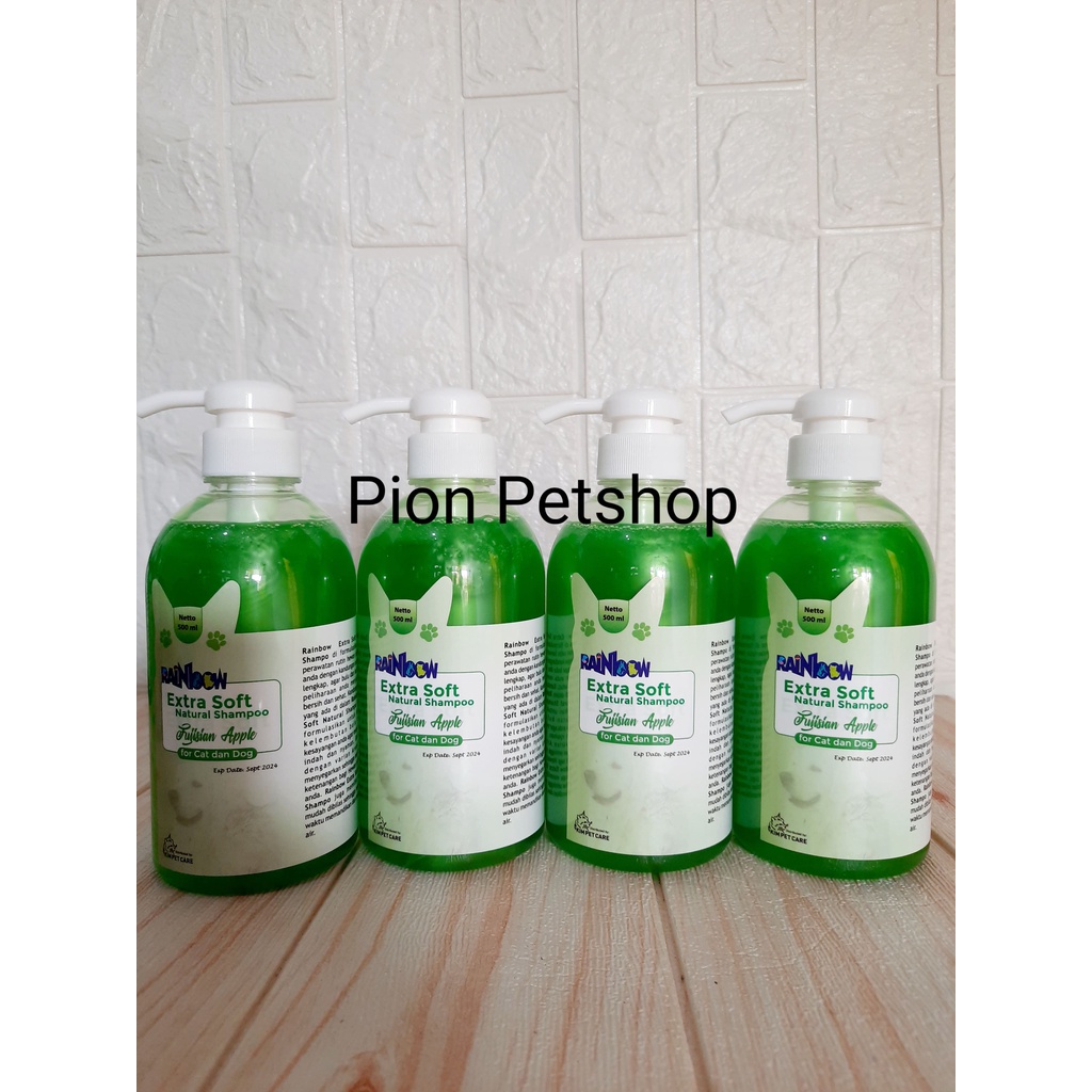 Rainbow Extra Soft Natural Shampo For Cat and Dog 500ml Tutup Pump