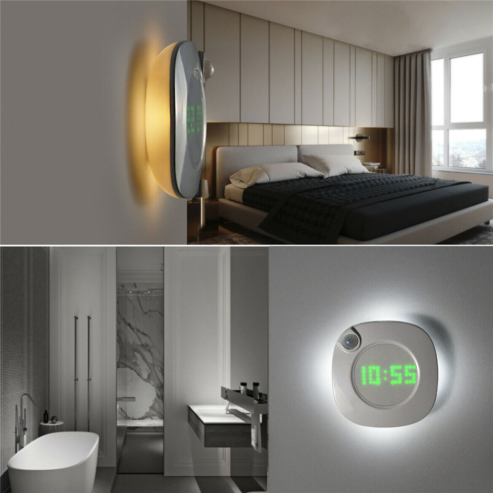 【TERSEDIA &amp; COD】Jam Dinding Digital Dengan Lampu Malam Led