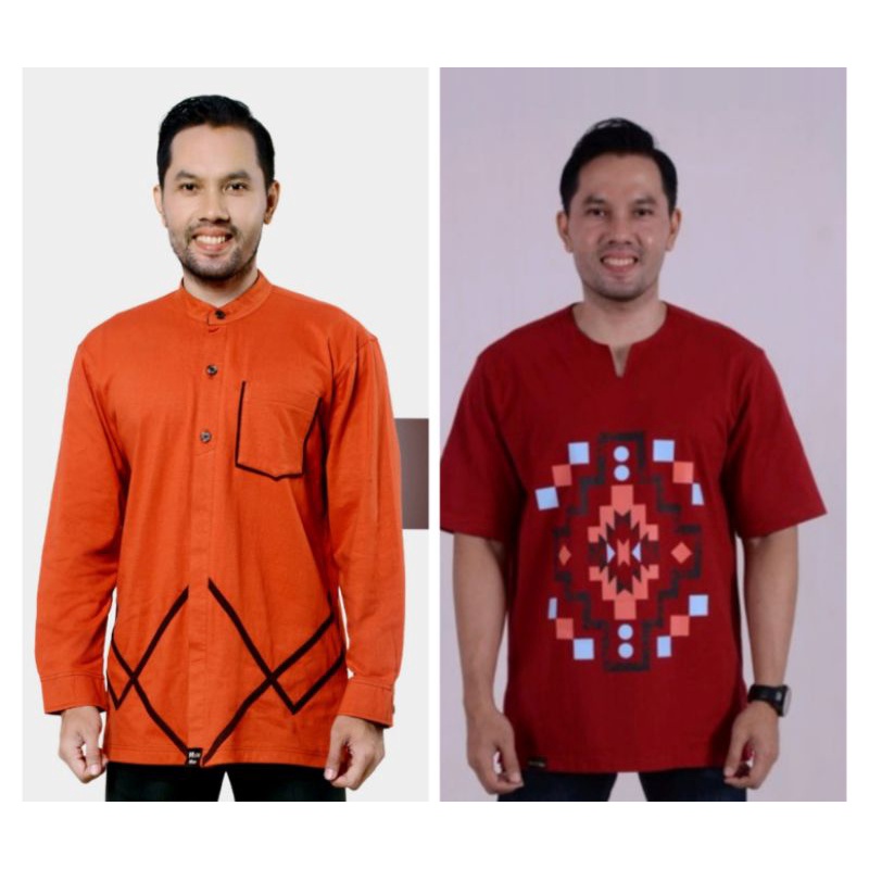 MUTIF MAN 029 TERACOTA & MUTIF MAN 039 MERAH | DISKON KOKO KAOS MUTIF MAN