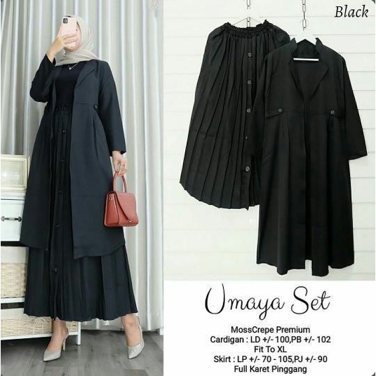 Umaya setelan rok cardigan terbaru one set kekinian