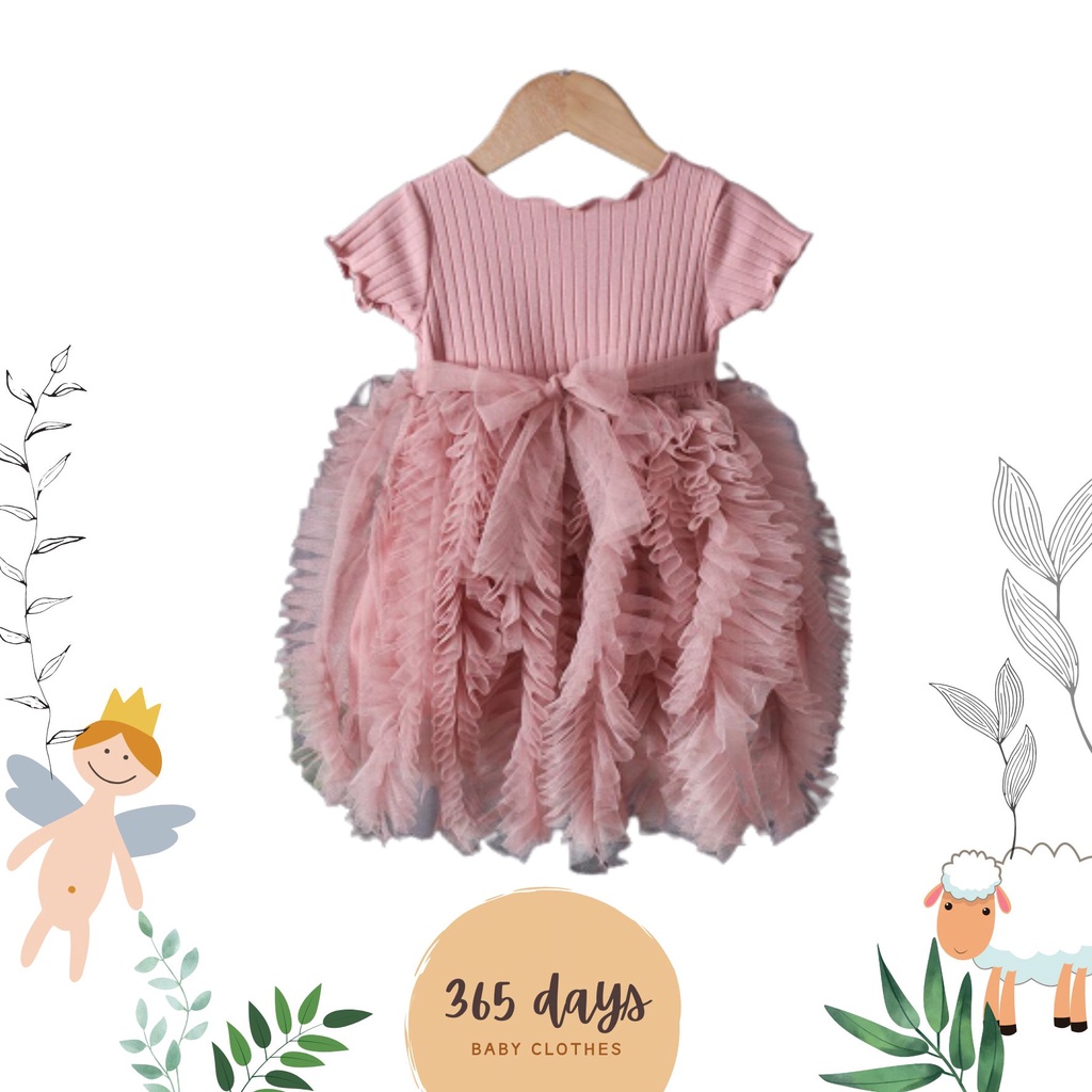 Dress anak 0-4 tahun gaun pesta Warna Pink Dress impor mewah