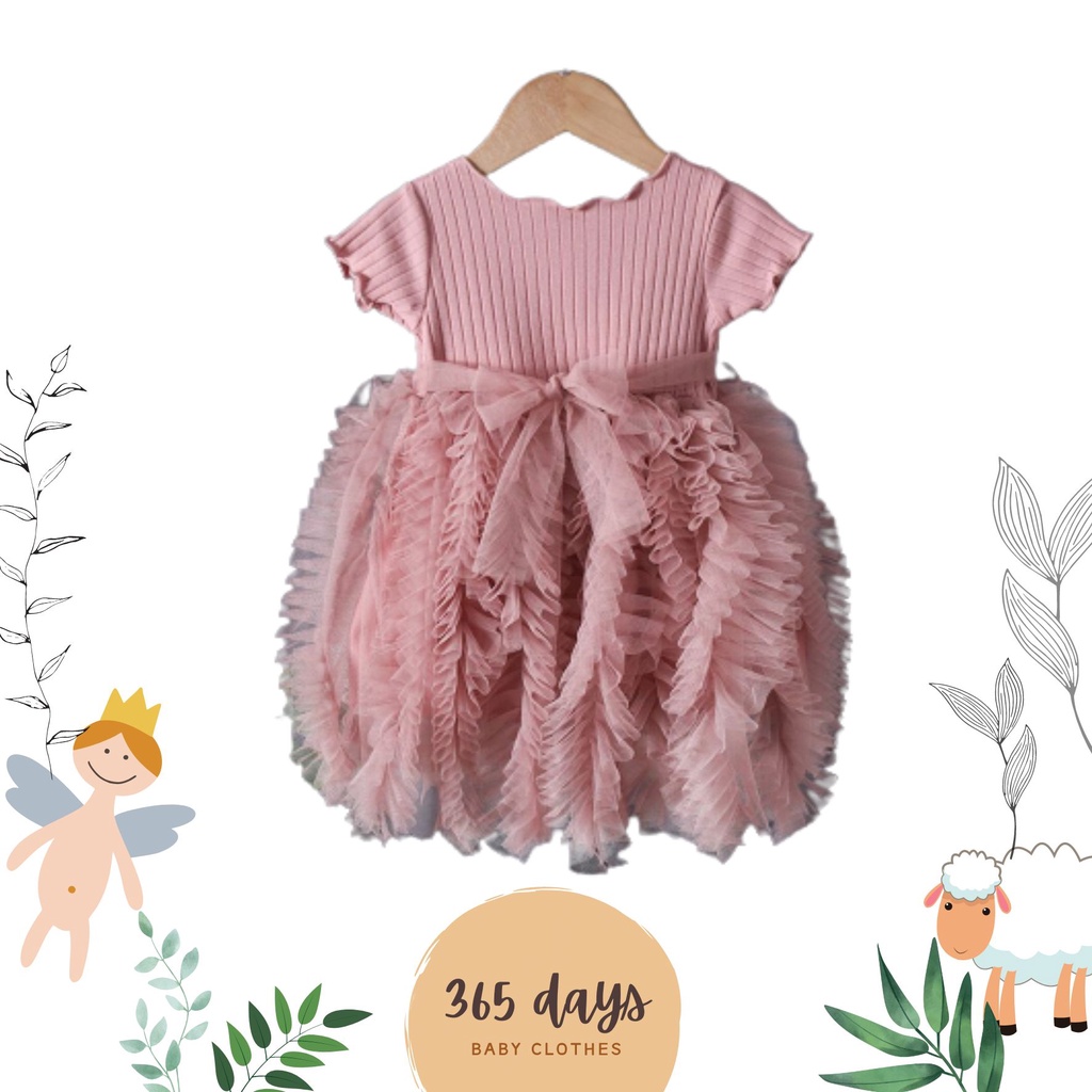Dress anak 0-4 tahun gaun pesta Warna Pink Dress impor mewah