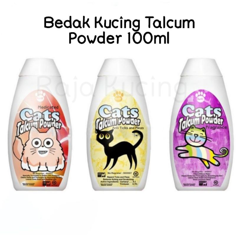 Bedak Kucing Talcum Powder Cat 100ml dry Shampoo