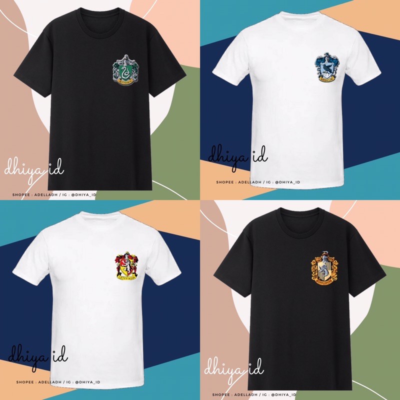 Kaos Sablon / Shirt hufflepuff Slytherin Ravenclaw Griffindor