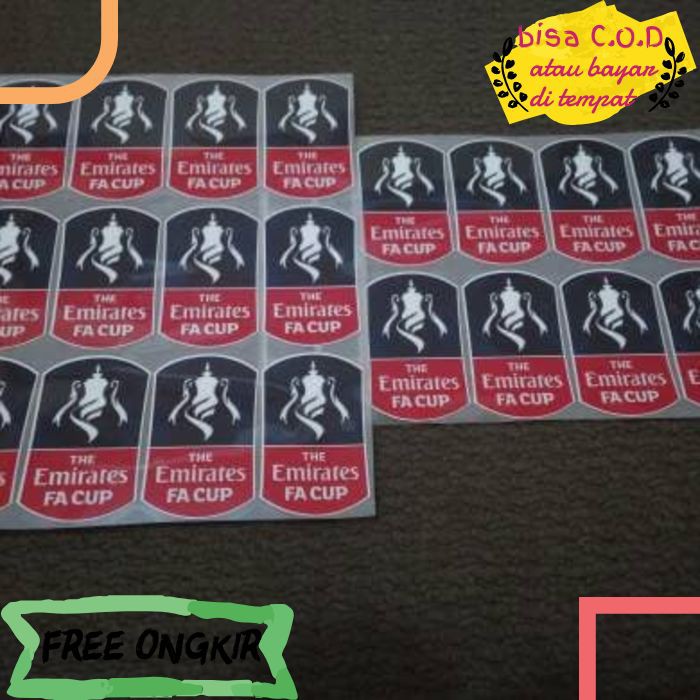 [COD]859 PASANG TEMPEL LOGO CLUB SPONSOR SEPAK BOLA PATCH FA CUP 2017/2018 POLYFLEX PRINTING