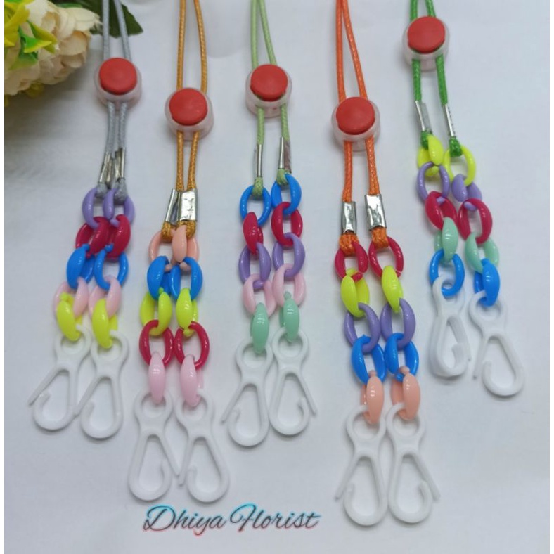 Strap Masker Tali Korea Rantai Plastik Oval |Tali Masker Anak Karakter Lucu|Kalung Masker|Lanyard Ma