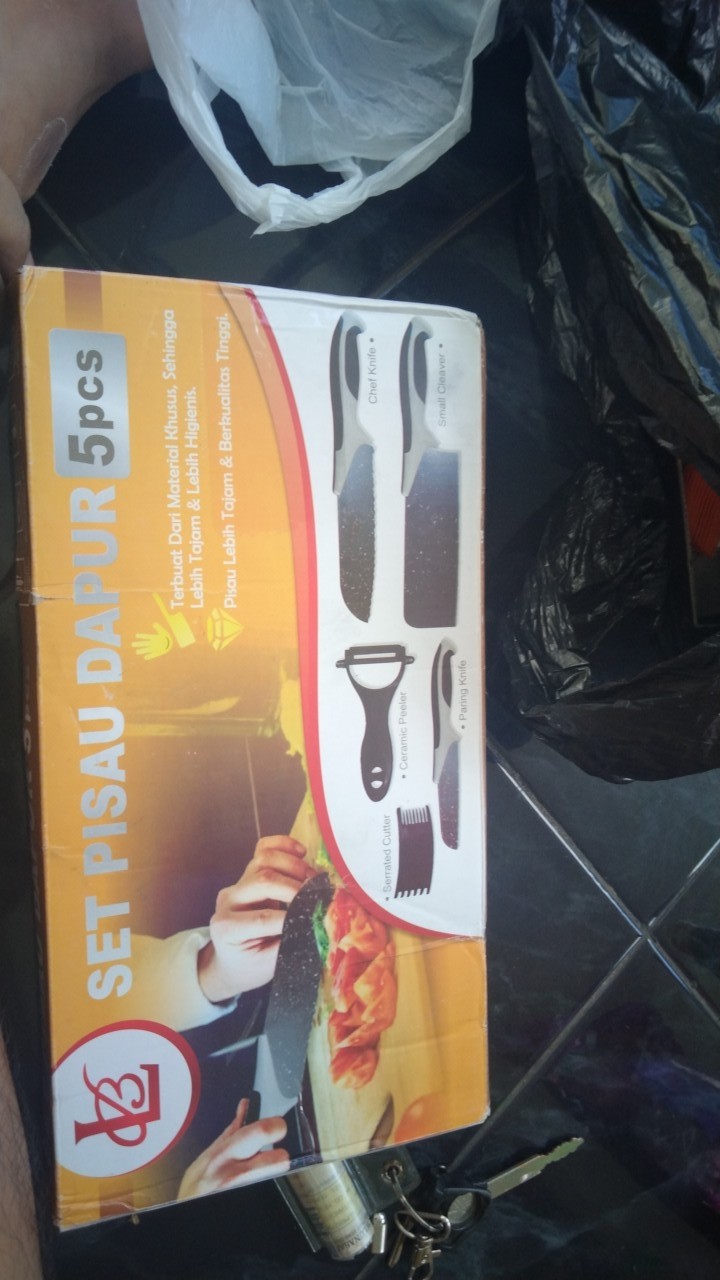 (5 In 1) Set Pisau Dapur 5 Pcs, Tajam!