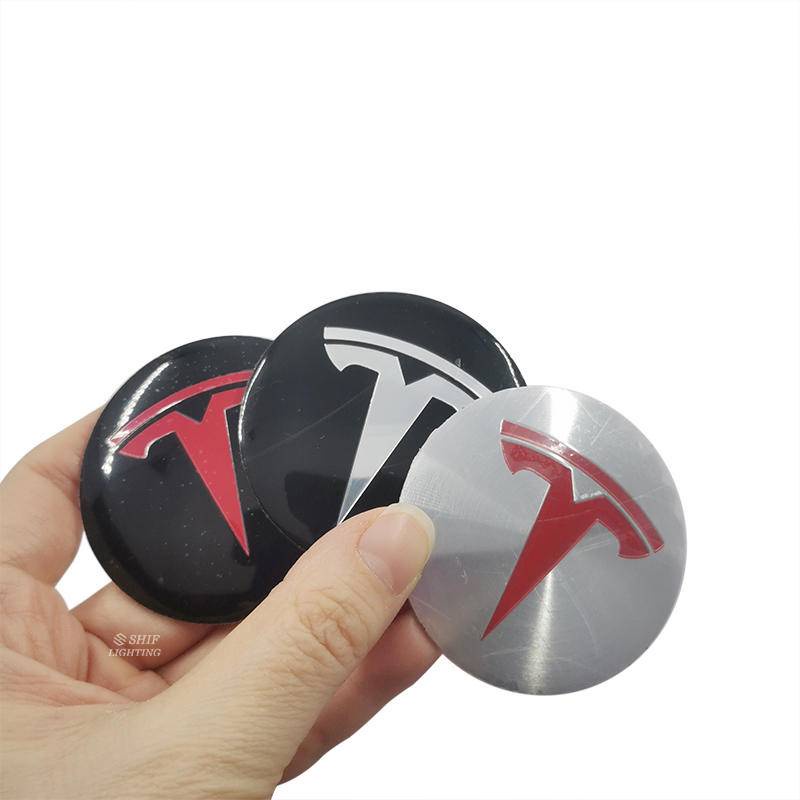 Stiker Emblem Badge Logo Tesla 4x56mm Untuk Velg Mobil Tesla