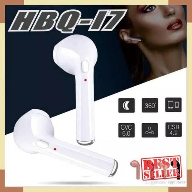 Termurah MEDAN Hanaiso i7 i7s HEADSET Earpods WIRELESS BLUETOOTH 4.1 HBQ I7 TWS TRUE SINGLE Earpod Original