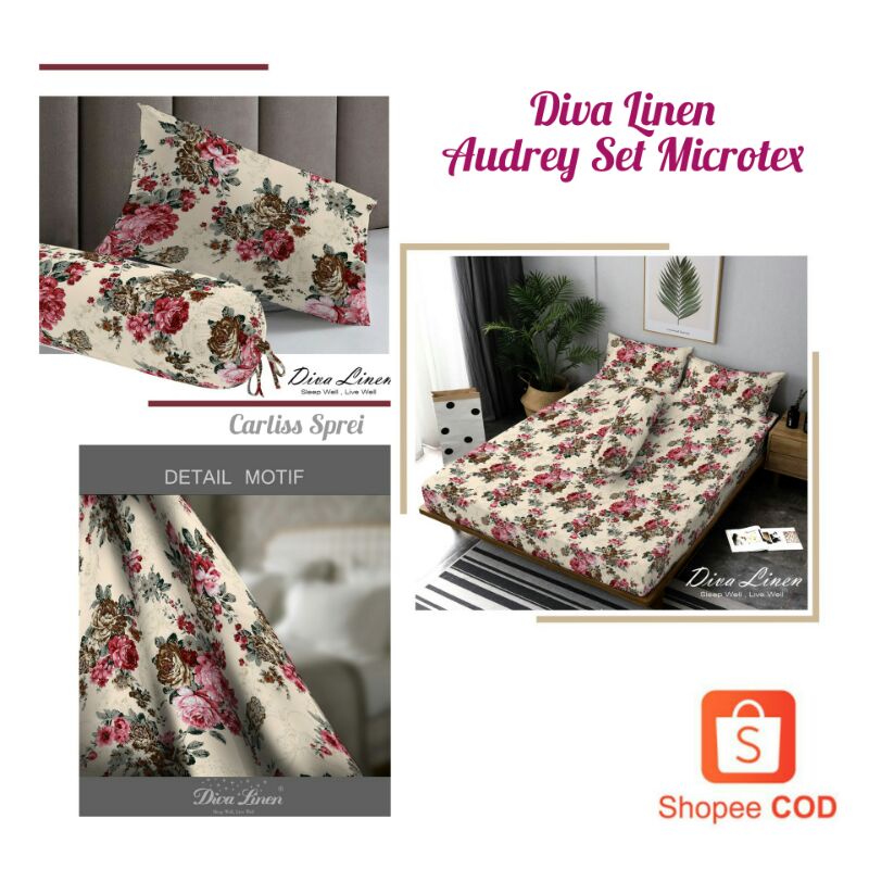 Sprei Diva Linen Audrey Set Sprei Microtex Tinggi 30 cm