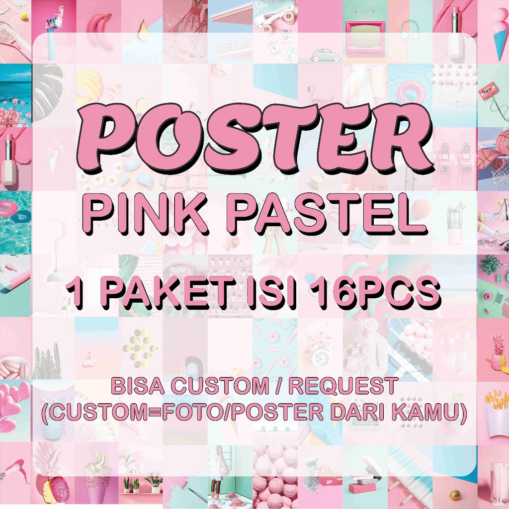 

(16PCS) POSTER AESTHETIC WALL PINK PASTEL SERIES 1 PAKET UKURAN A6, A5 DAN A4