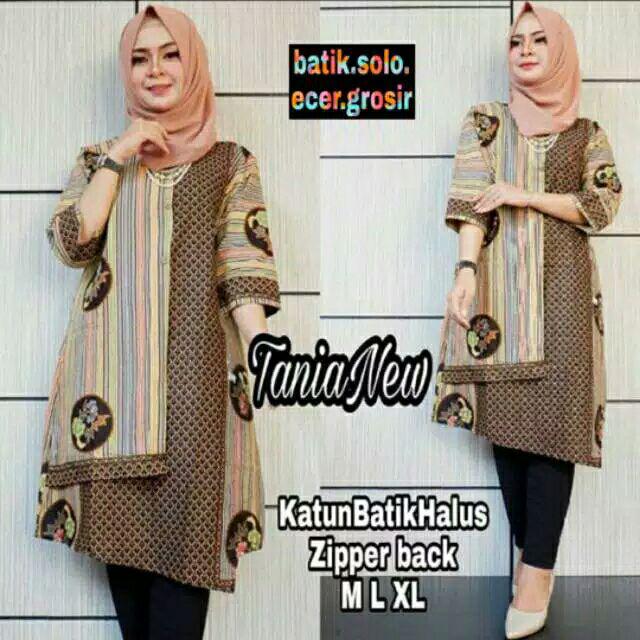 Dress Batik Tunik Tania New Size M, L, Xl