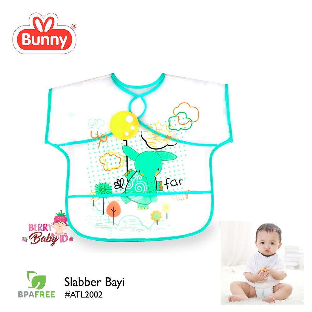 Lusty Bunny Slabber Bayi Waterproof Tatak Liur Celemek Makan Anti Air Tumpah LUS038 Berry Mart