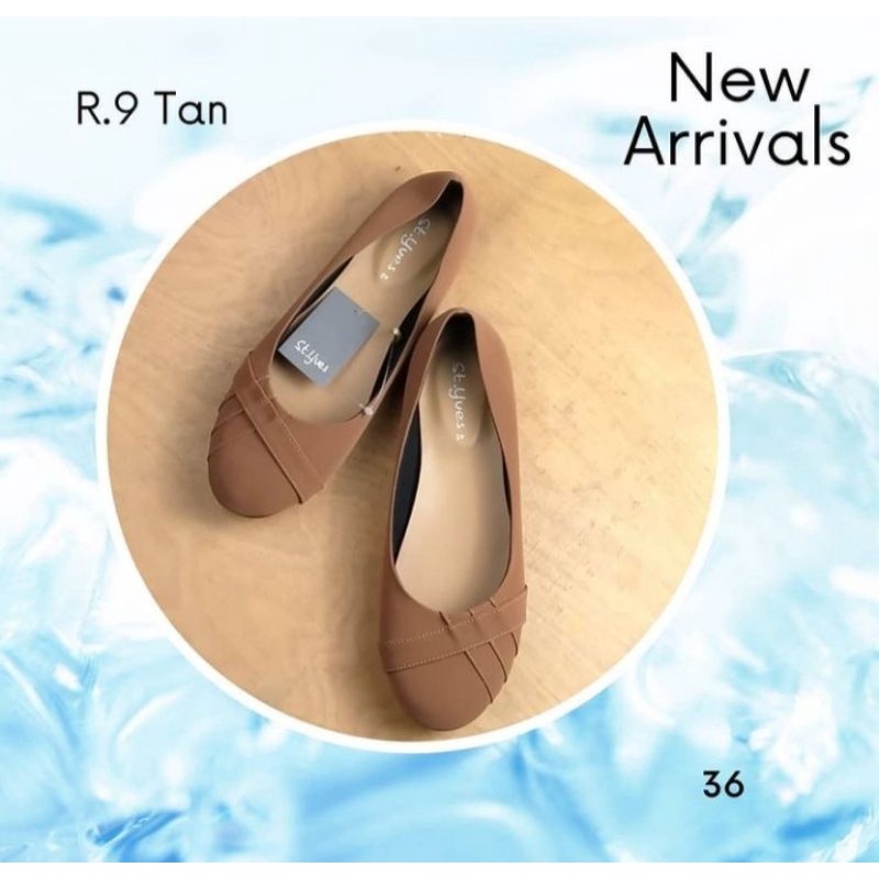 ST YVES Sepatu Wanita Flat Shoes 9 Tan Cantik