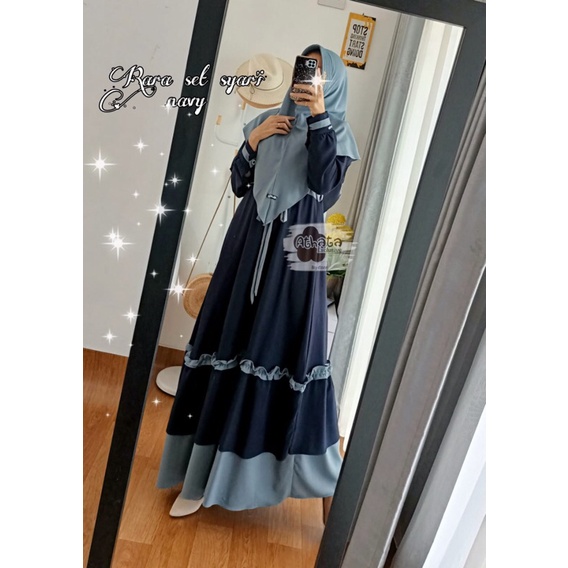 RARA SYARI ATHATA BAJU GAMIS SET KHIMAR ITY CREPE GAMIS  MURAH BEST SELLER GAMIS POLOS MURAH