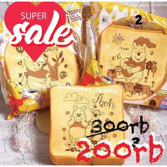 SQUISHY LICENSED winnie the pooh jumbo toast by disney ( roti jumbo)