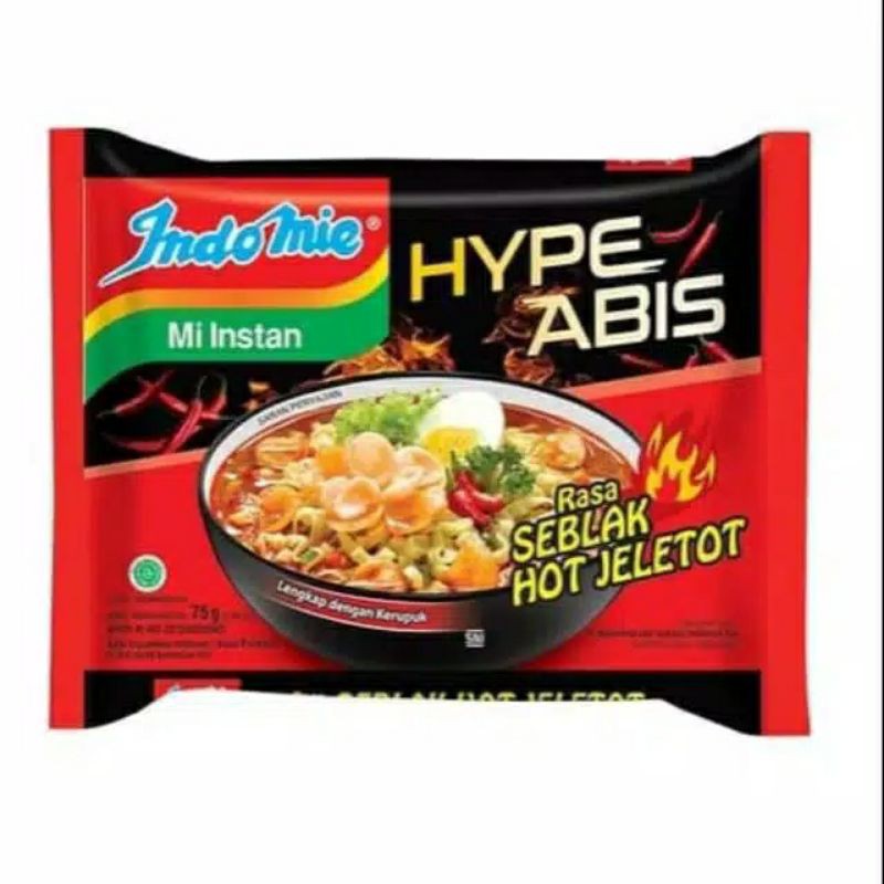 

INDOMIE HPYEABIS RASA SEBLAK HOT JELETOT 75 g