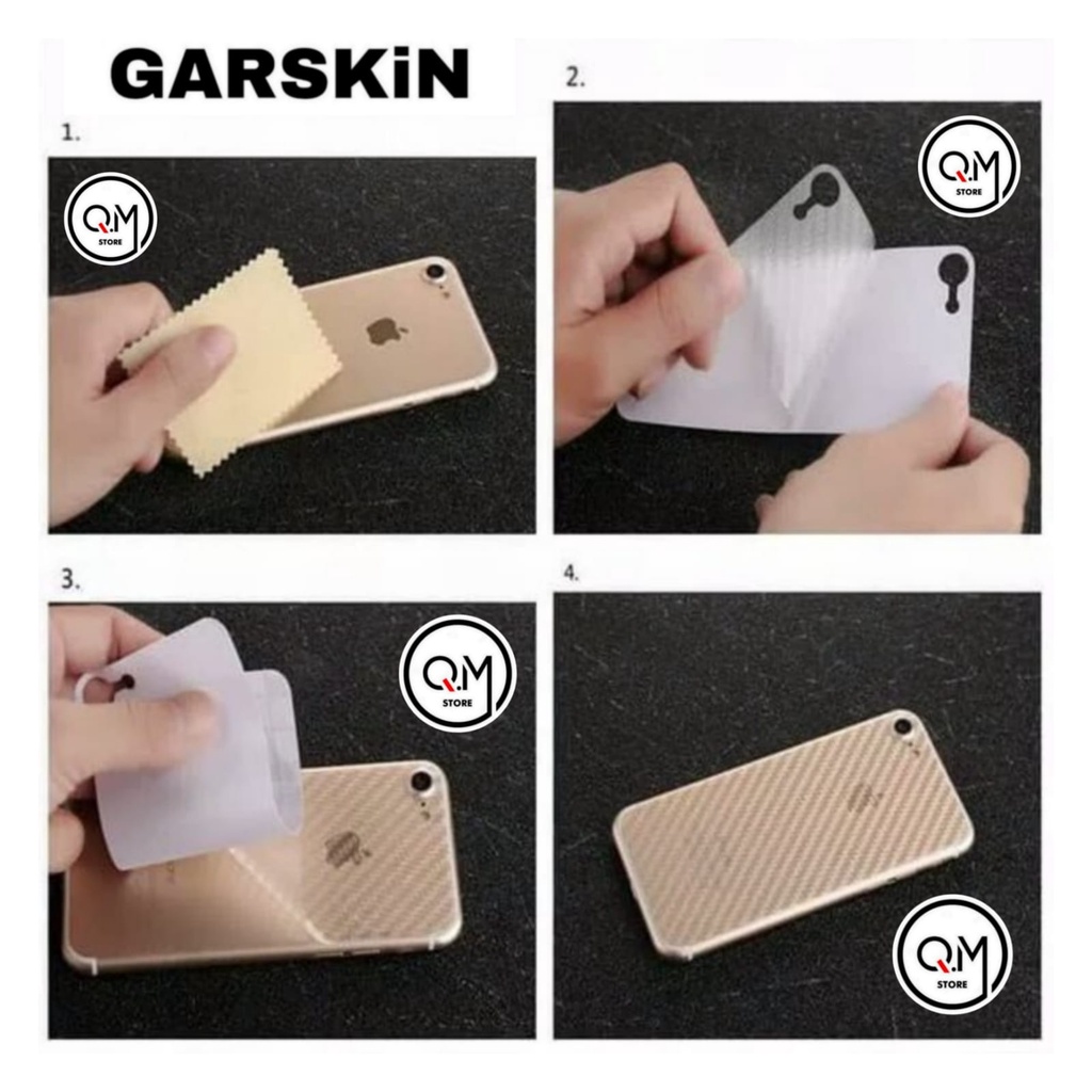 Garskin Carbon Xiaomi Redmi 10 5G Anti Gores Back Cover Bermotif Carbon Transparan Full 9D