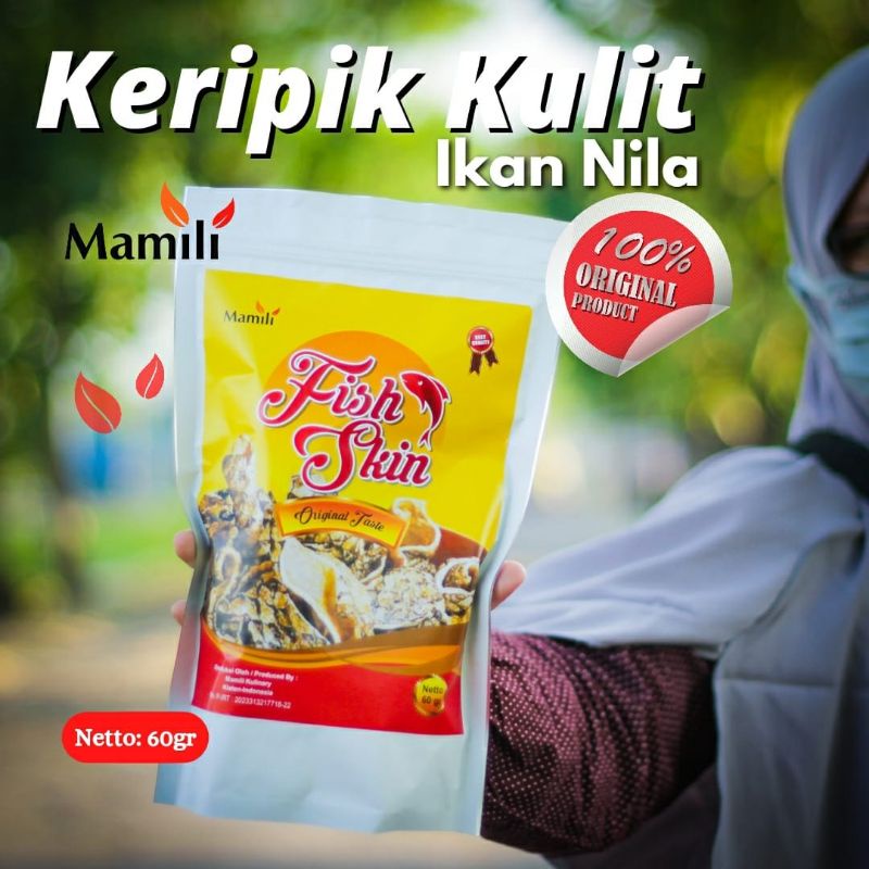 

Kripik Kulit Ikan Nila,60gram,Rasa Original