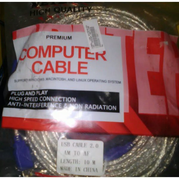 kabel perpanjangan usb 10 meter male to female merk  netline