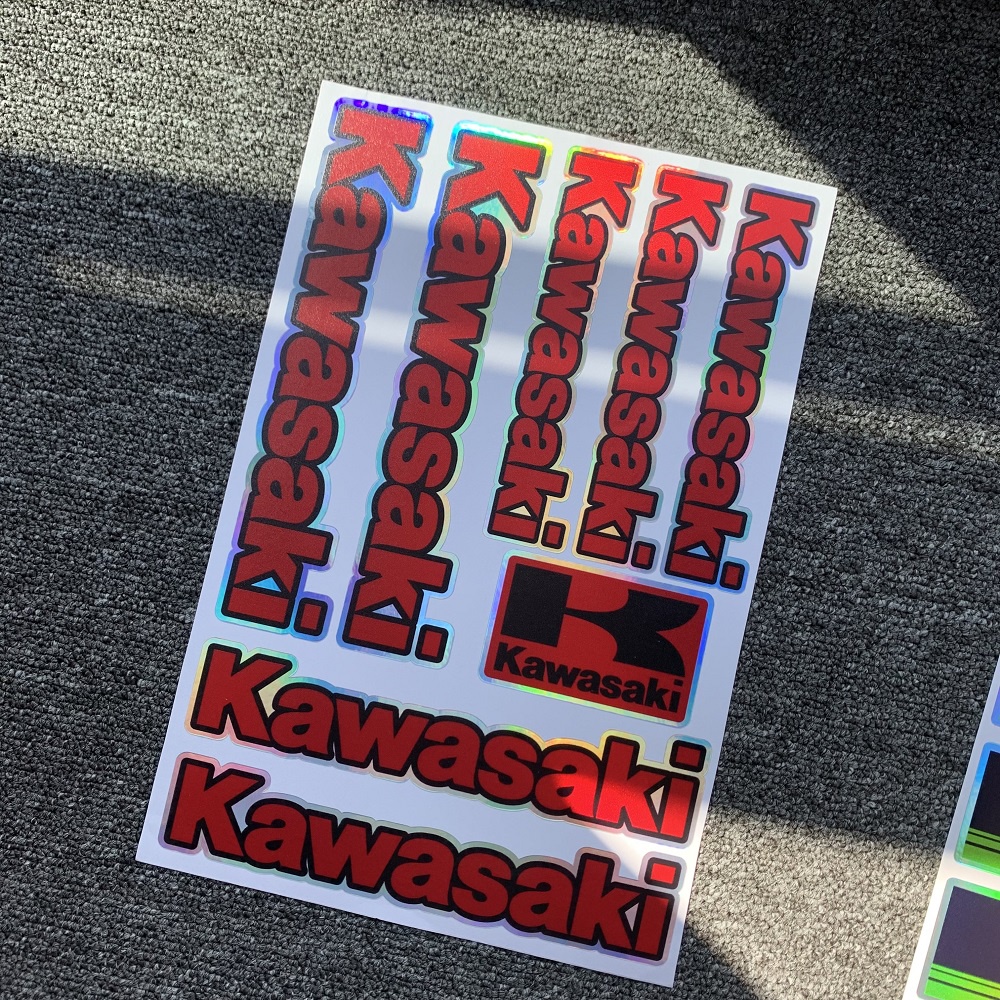 ❤READY STOCK❤ Kawasaki Reflective Sticker Laser Decal Helmet Decoration Motorcross Motorcycle Decals