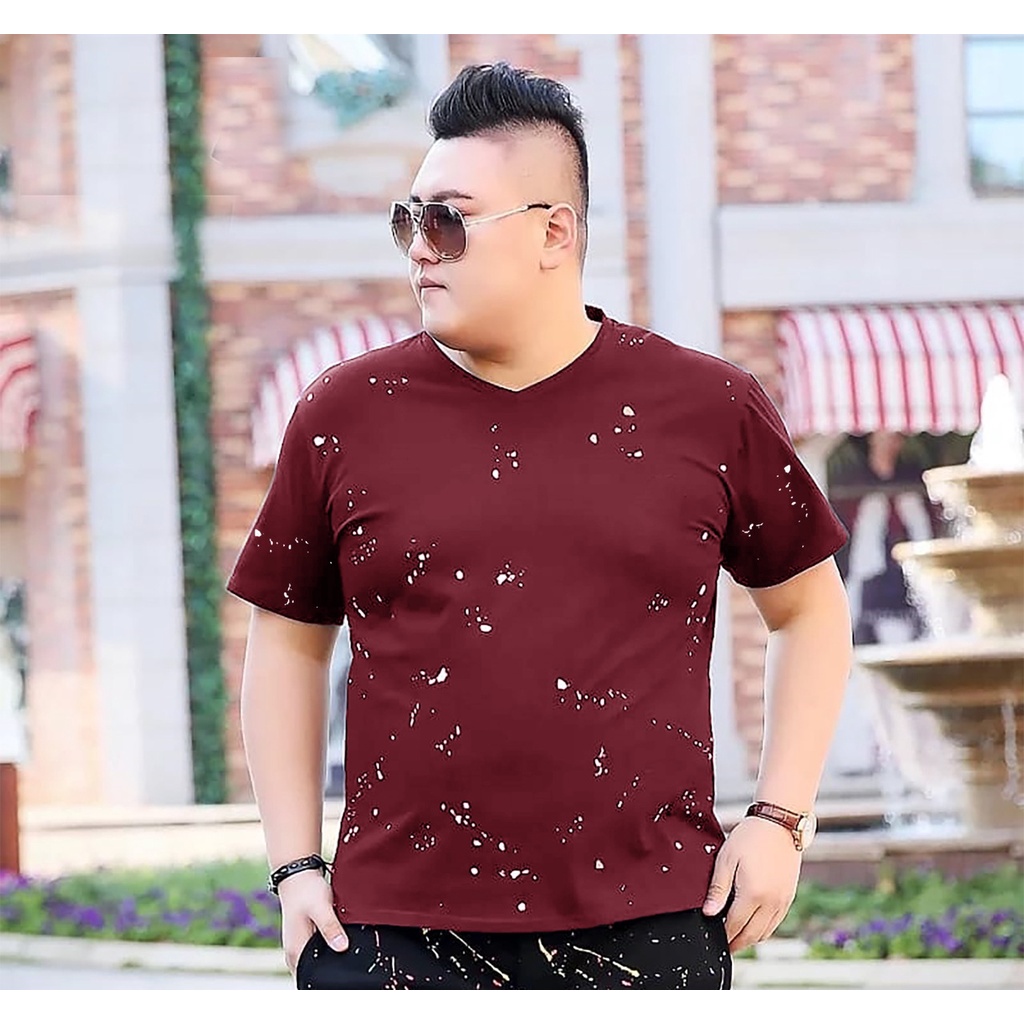 Baju Pria Kaos Vneck Lengan Pendek Kaos Demos Ukuran Jumbo size XXL