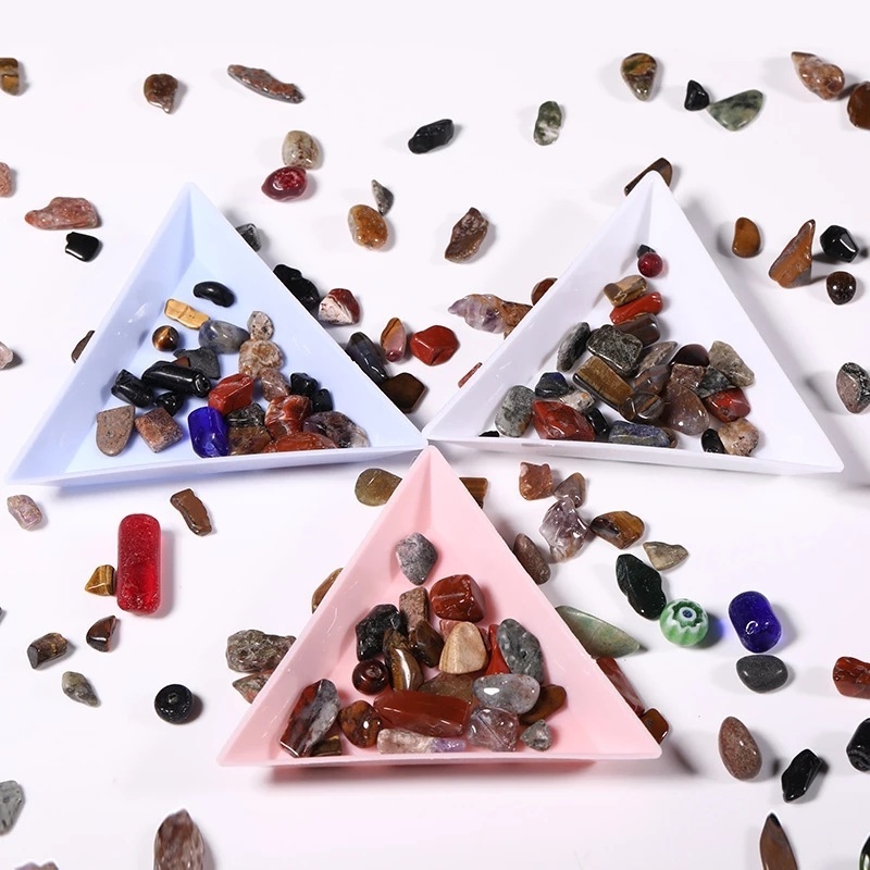 1 Pc Case Penyimpanan Manik-Manik Kristal Berlian Imitasi Bentuk Segitiga Untuk Nail Art