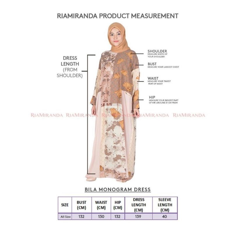 Preloved Bila Monogram Dress Peach Allsize Ria Miranda Dekade