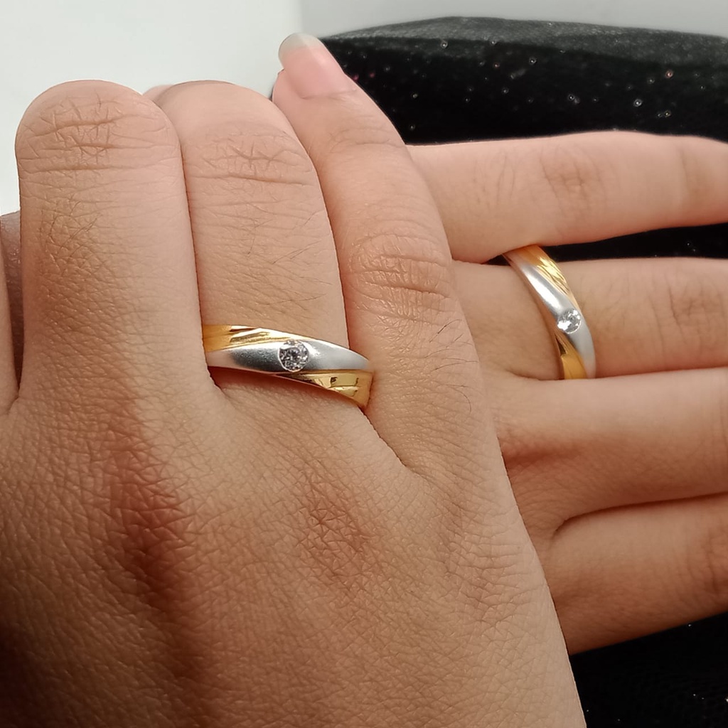 Cincin nikah Emas 17K - 1 Pasang 10 gr Kadar 750 - 74