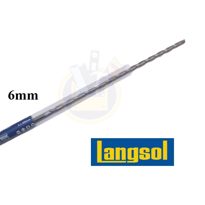 LANGSOL Mata Bor Beton / Tembok Panjang 6mm x 300mm 6 mm x 30 cm Masonry Drill Bit 6 mm Panjang