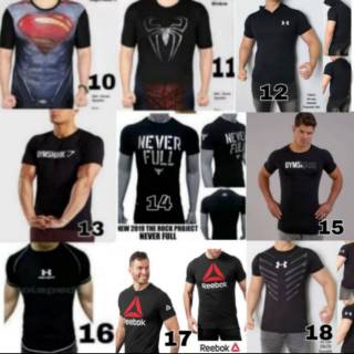 BASELAYER PENDEK UA hitam lengan  pendek underarmour 