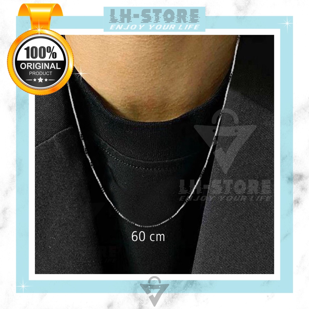 KALUNG TITANIUM ULIR GELOMBANG WANITA &amp; PRIA COWOK / CEWEK SILVER SEPERTI MAS PUTIH ANTI KARAT ANTI LUNTUR [KR-05]