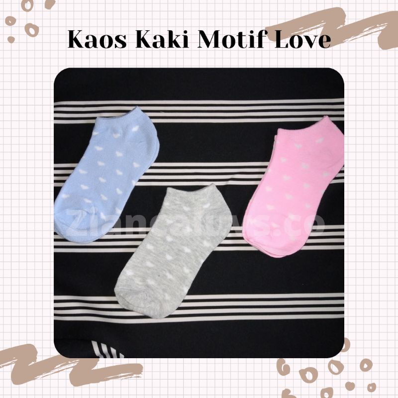 [READY STOCK] Kaos Kaki Motif Love