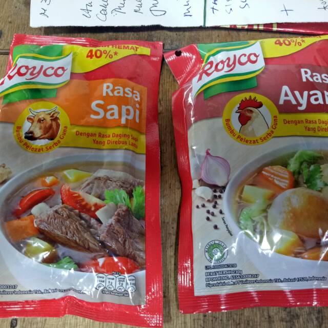 

Penyedap rasa Royco Sachet Ayam dan Sapi ukuran 230 gr
