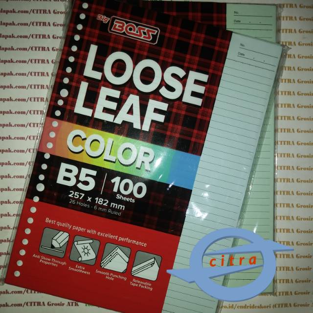 

Isi binder Bigboss B5 isi 100 lbr