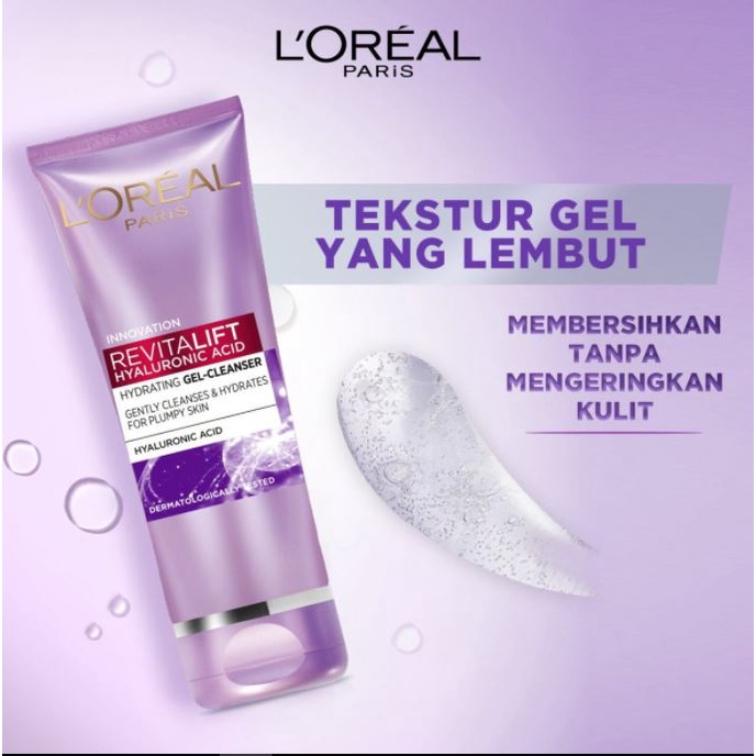 ☘️Yuri Kosmetik☘️ Loreal Revitalift Hyaluronic Acid Hydrating Gel Cleanser